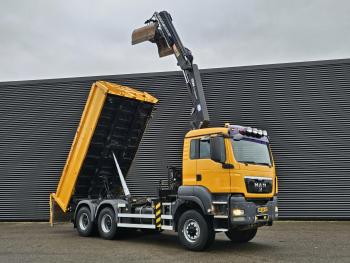 TGS 26.360 6X6 BB / HMF CRANE / 2 SIDE TIPPER